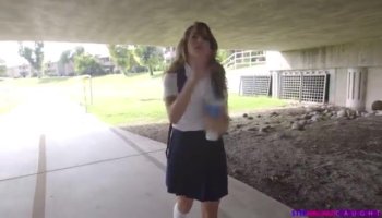 Petite brunette teen got her cunt pounded hard on casting
